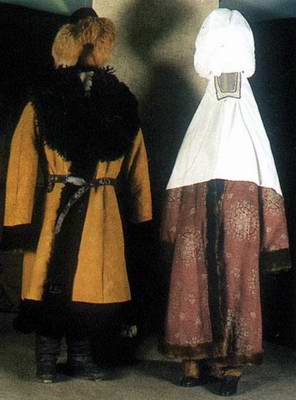 Kazakhstan people national clothes: traditional costumes