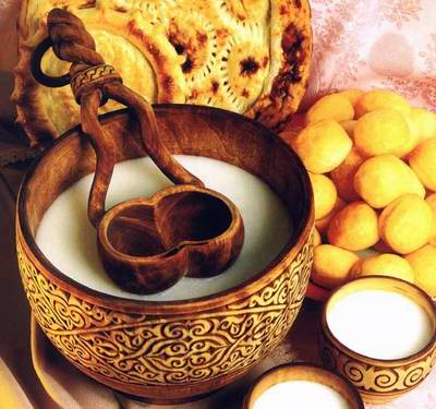 Kazakh people private life things - pots and pans