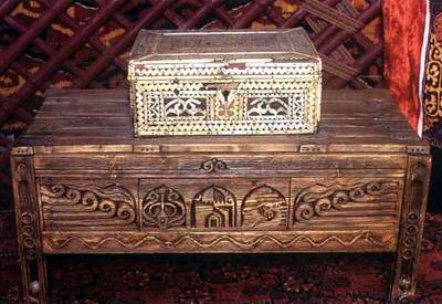 Kazakh people private life things - chest and box