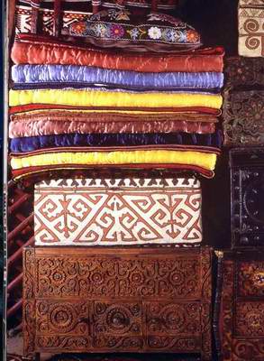 Kazakh people private life things - The chest with bedclothes