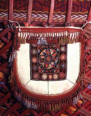 Kazakh people private life things - bag for plates and dishes