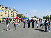 Shakhtinsk city, Kazakhstan view